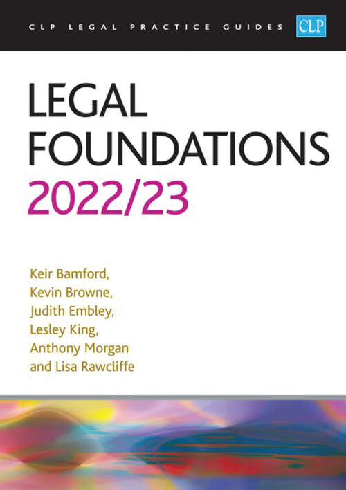 Book cover of Legal Foundations 2022/2023: Legal Practice Course Guides (LPC)