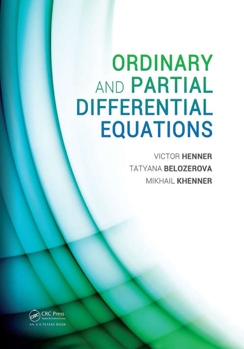 Book cover of Ordinary and Partial Differential Equations