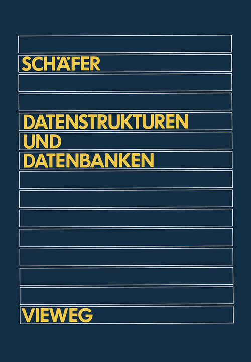 Book cover of Datenstrukturen und Datenbanken (1989)