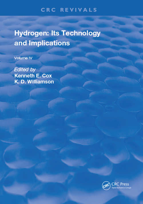 Book cover of Hydrogen: Utilization of Hydrogen - Volume IV
