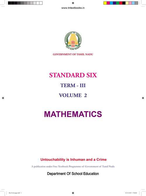 Book cover of Mathematics Term 3 Volume 2 class 6 - S.C.E.R.T - Tamil Nadu Board