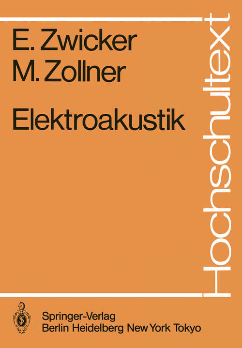 Book cover of Elektroakustik (1984) (Hochschultext)