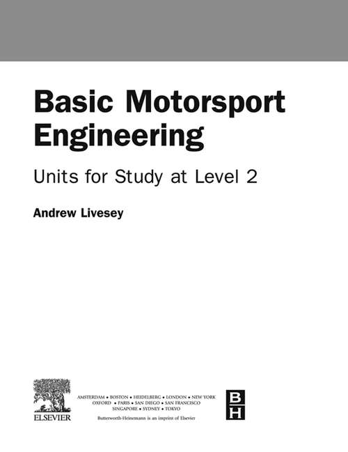 Book cover of Basic Motorsport Engineering
