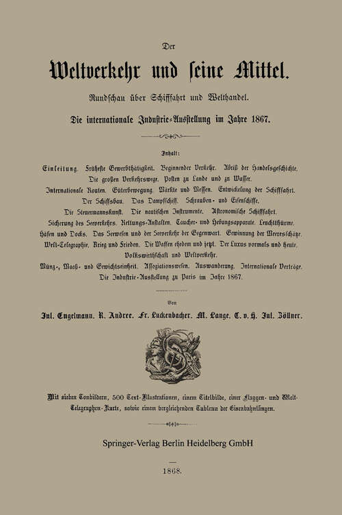 Book cover of Der Weltverkehr und seine Mittel (1868) (Das Buch der Erfindungen, Gewerbe und Industrien)