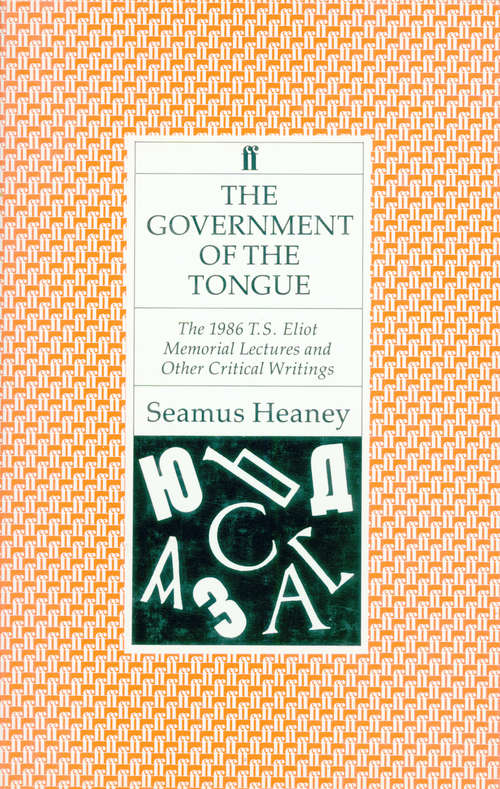 Book cover of Government of the Tongue: Selected Prose, 1978-1987 (Main)