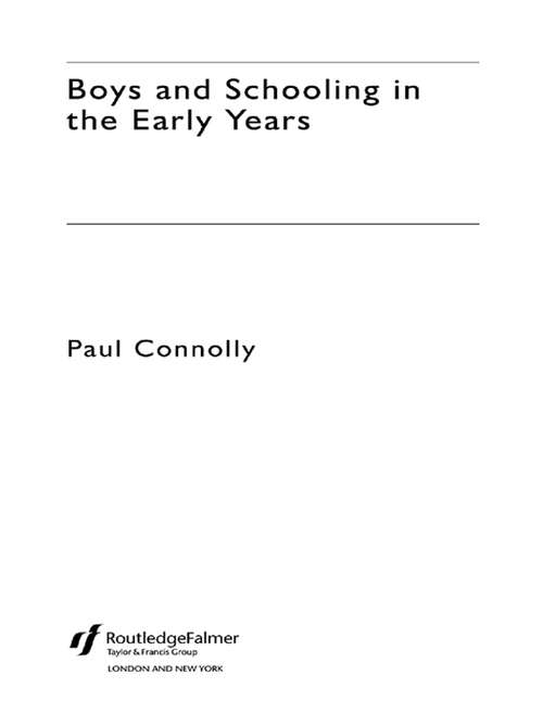 Book cover of Boys and Schooling in the Early Years
