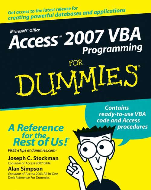 Book cover of Access 2007 VBA Programming For Dummies