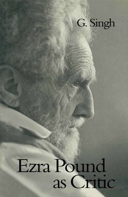 Book cover of Ezra Pound as Critic (1st ed. 1994)