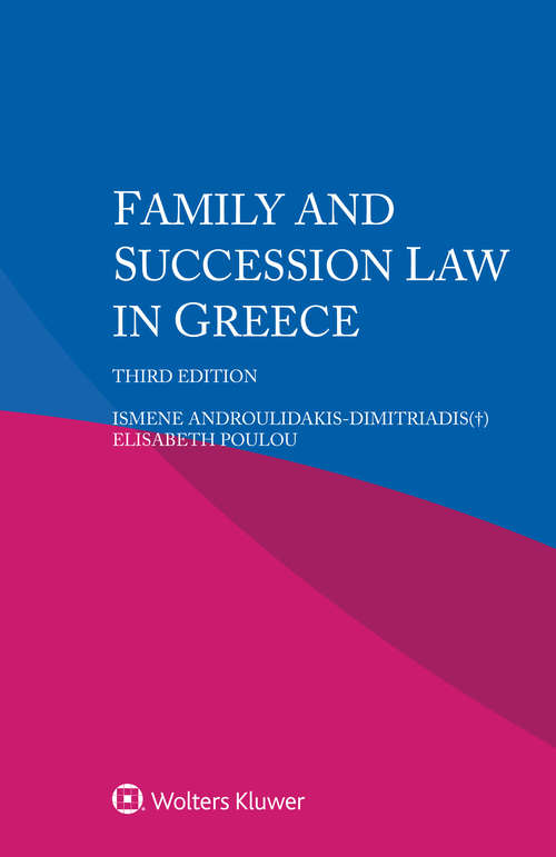 Book cover of Family and Succession Law in Greece (3)