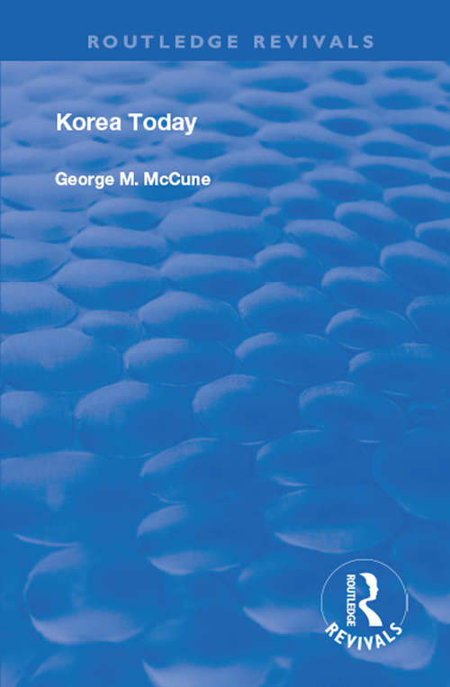 Book cover of Korea Today (Routledge Revivals)