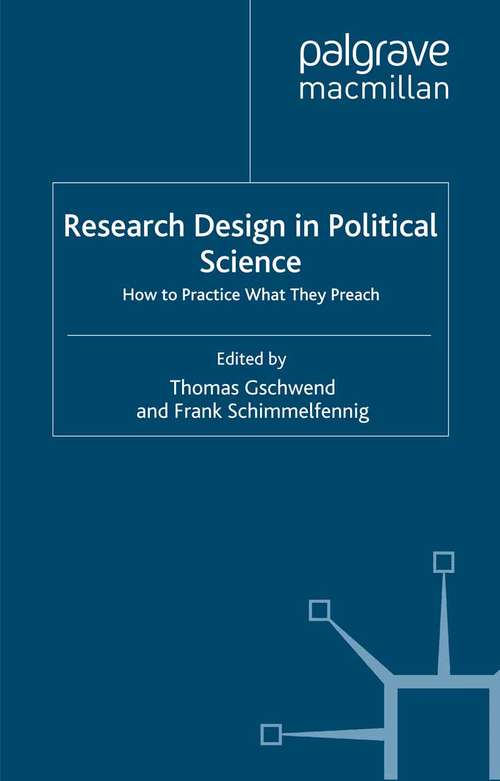 Book cover of Research Design in Political Science: How to Practice what they Preach (2007)