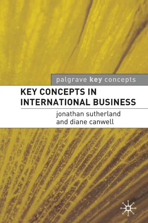 Book cover of Key Concepts in International Business (Key Concepts)