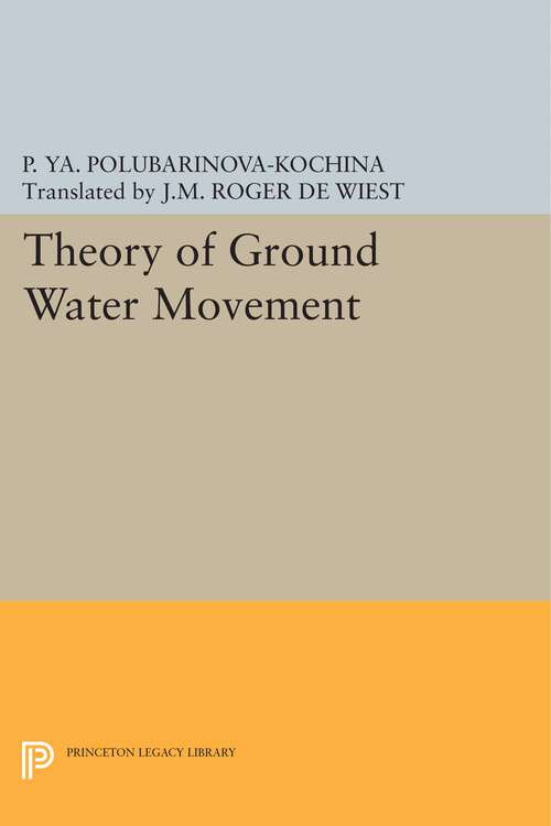 Book cover of Theory of Ground Water Movement