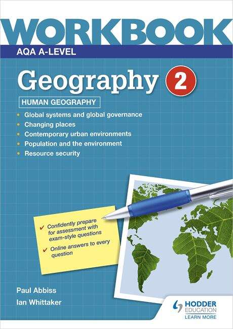 Book cover of AQA A-level Geography Workbook 2: Human Geography