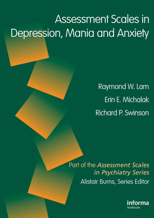 Book cover of Assessment Scales in Depression and Anxiety - CORPORATE: (Servier Edn)
