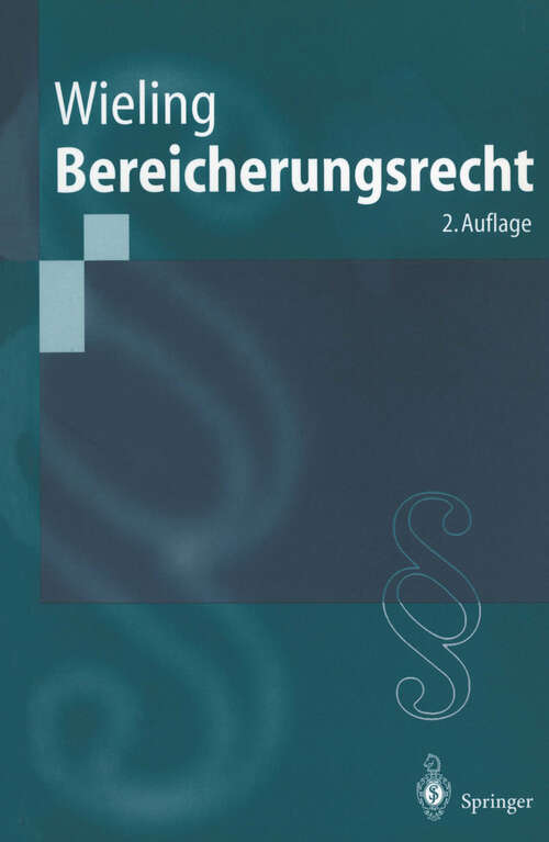 Book cover of Bereicherungsrecht (2. Aufl. 1999) (Springer-Lehrbuch)