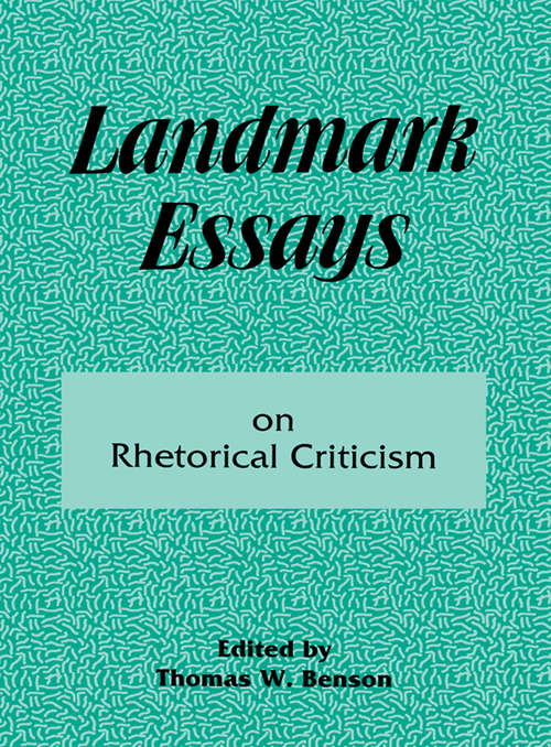 Book cover of Landmark Essays on Rhetorical Criticism: Volume 5