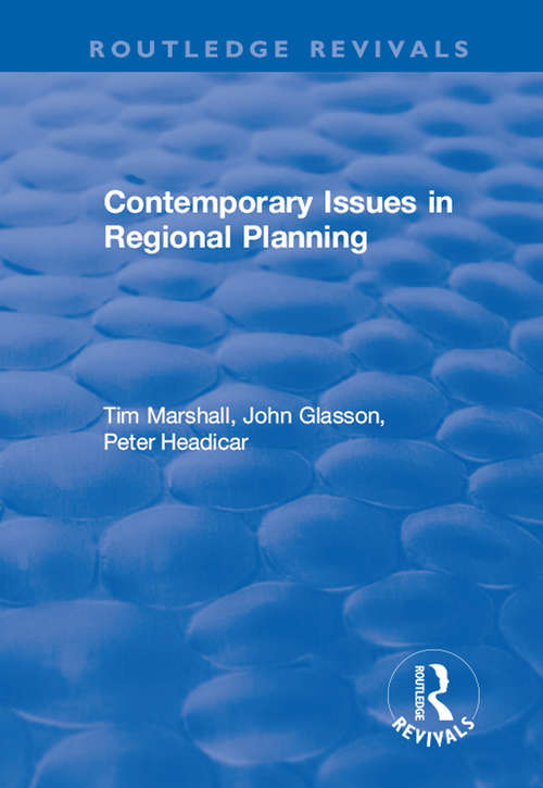 Book cover of Contemporary Issues in Regional Planning (Routledge Revivals)