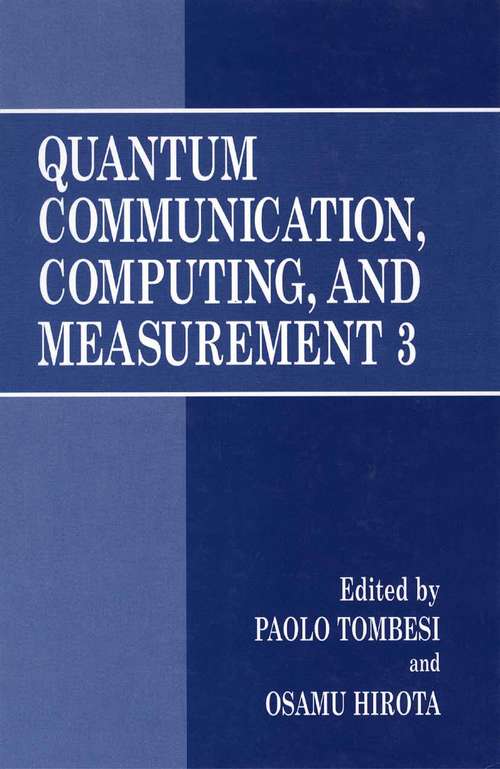 Book cover of Quantum Communication, Computing, and Measurement 3 (2001)