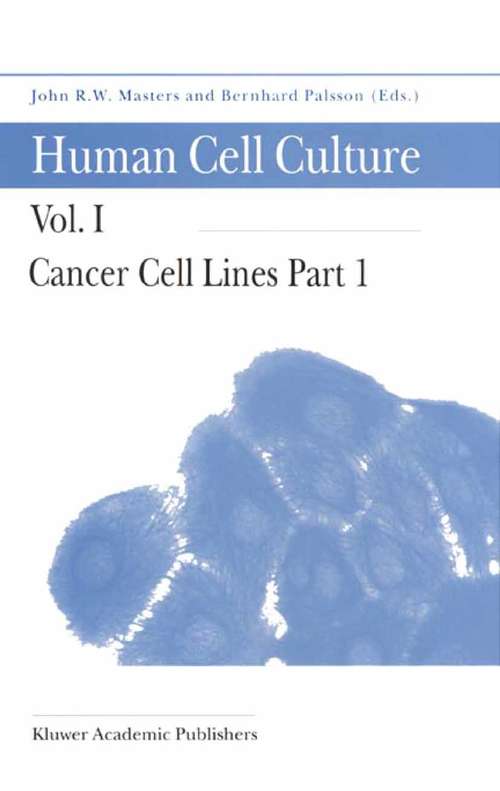 Book cover of Cancer Cell Lines Part 1 (1999) (Human Cell Culture #1)