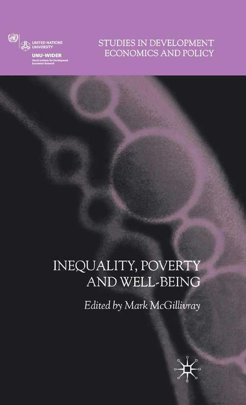 Book cover of Inequality, Poverty and Well-being (2006) (Studies in Development Economics and Policy)