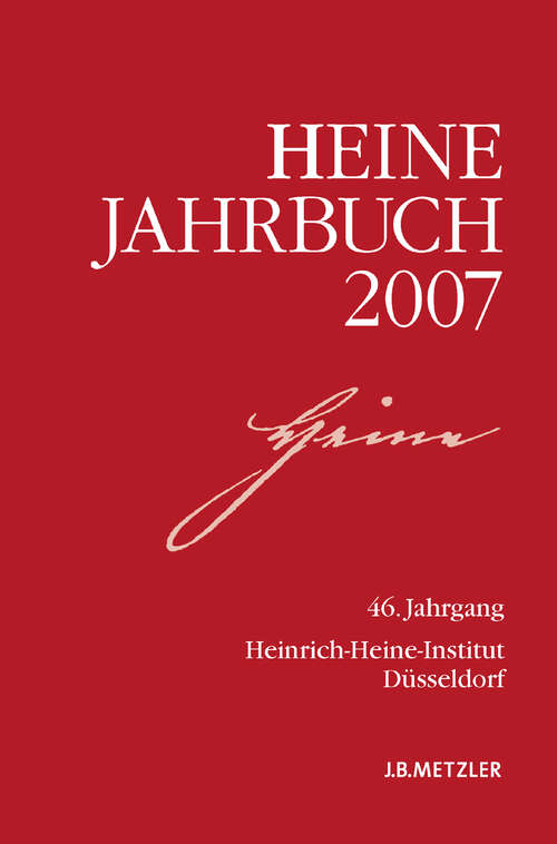 Book cover of Heine-Jahrbuch 2007: 46. Jahrgang (1. Aufl. 2007)