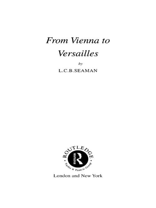 Book cover of From Vienna to Versailles