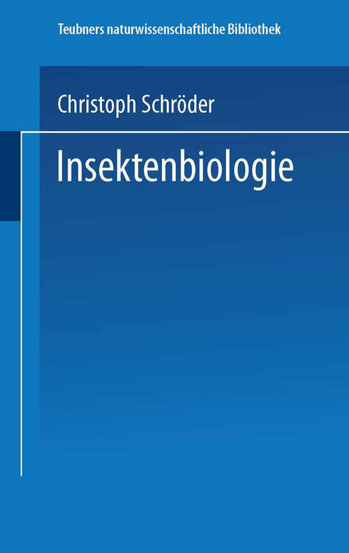 Book cover of Insektenbiologie (1926) (Teubners naturwissenschaftliche Bibliothek)