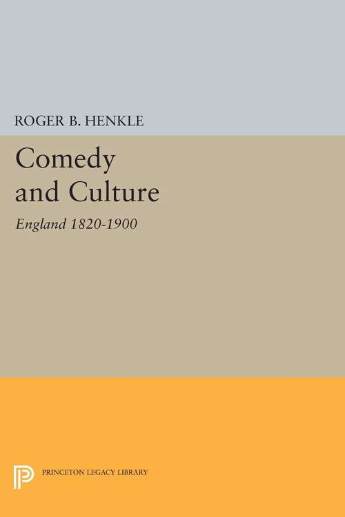 Book cover of Comedy and Culture: England 1820-1900 (PDF)