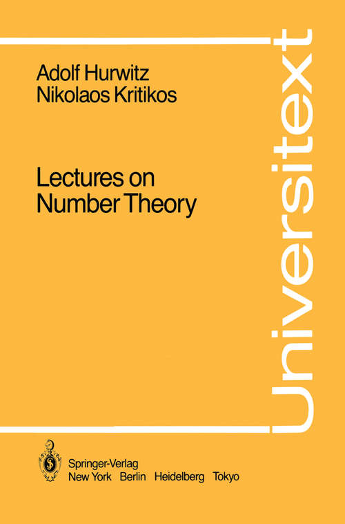 Book cover of Lectures on Number Theory (1986) (Universitext)