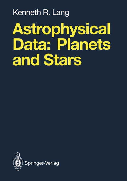 Book cover of Astrophysical Data: Planets and Stars (1992)