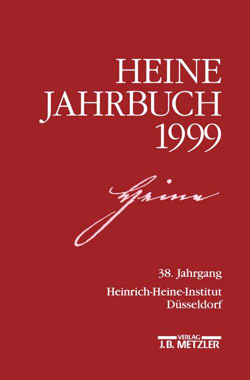 Book cover of HEINE-JAHRBUCH 1999: 38. Jahrgang (1. Aufl. 1999)