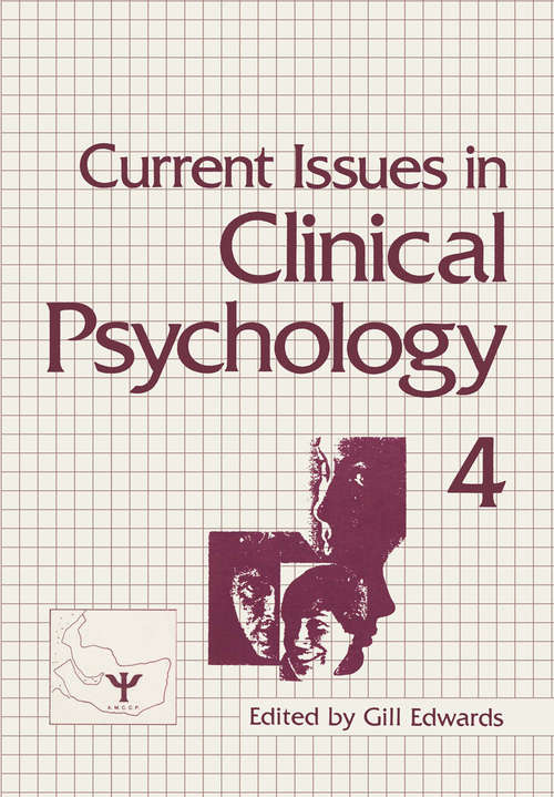 Book cover of Current Issues in Clinical Psychology: Volume 4 (1986)