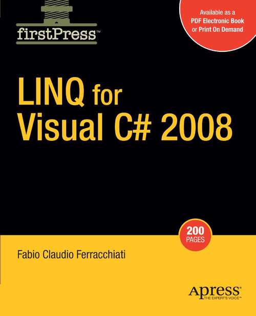 Book cover of LINQ for Visual C# 2008 (1st ed.)