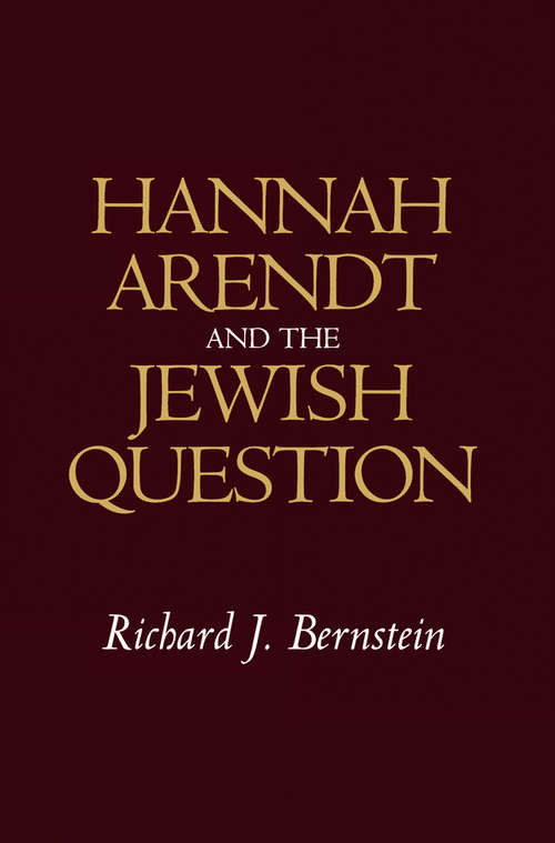 Book cover of Hannah Arendt and the Jewish Question
