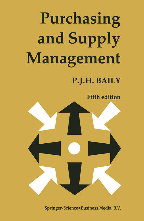 Book cover of Purchasing and Supply Management (5th ed. 1987)
