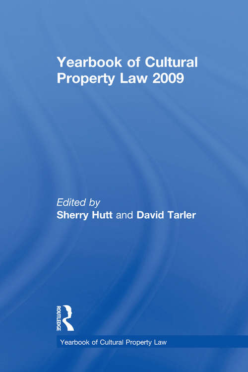 Book cover of Yearbook of Cultural Property Law 2009 (Yearbook of Cultural Property Law)
