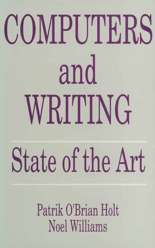 Book cover of Computers and Writing: State of the Art (1992)