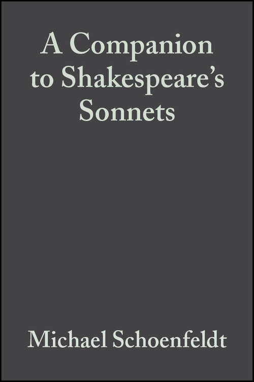 Book cover of A Companion to Shakespeare's Sonnets (Blackwell Companions to Literature and Culture)