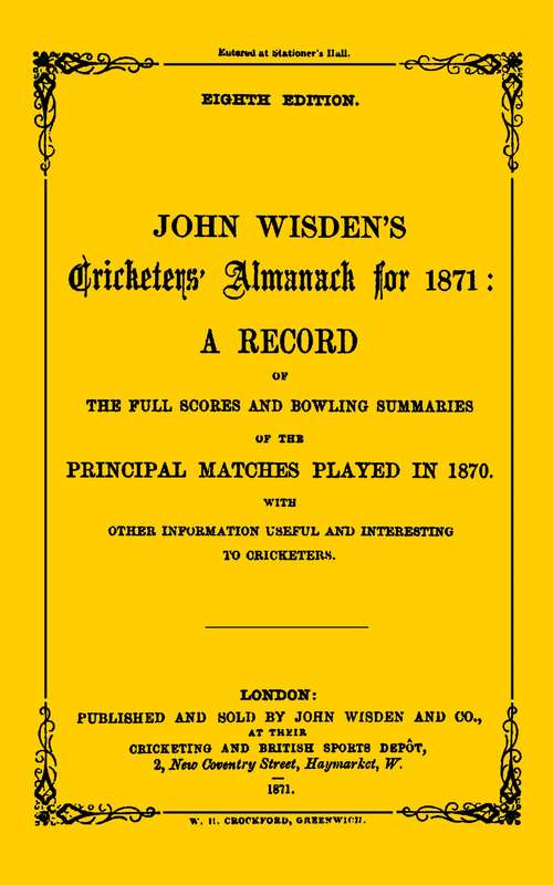 Book cover of Wisden Cricketers' Almanack 1871