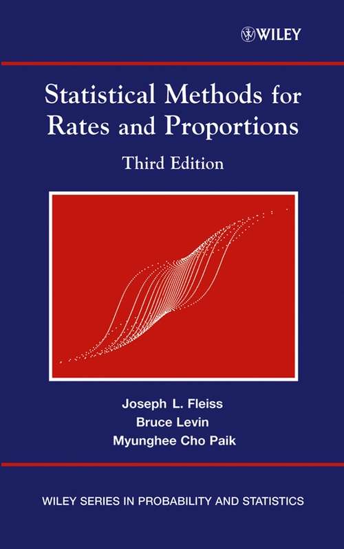 Book cover of Statistical Methods for Rates and Proportions (3) (Wiley Series in Probability and Statistics #477)