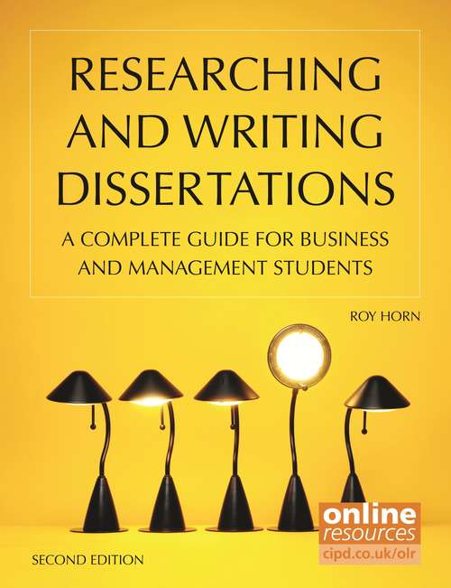 Book cover of Researching and Writing Dissertations
