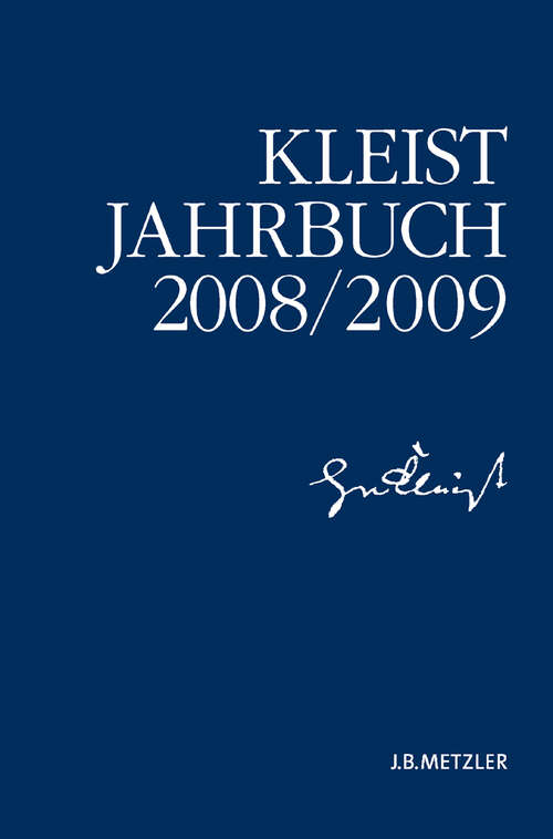 Book cover of Kleist-Jahrbuch 2008/09 (1. Aufl. 2009)