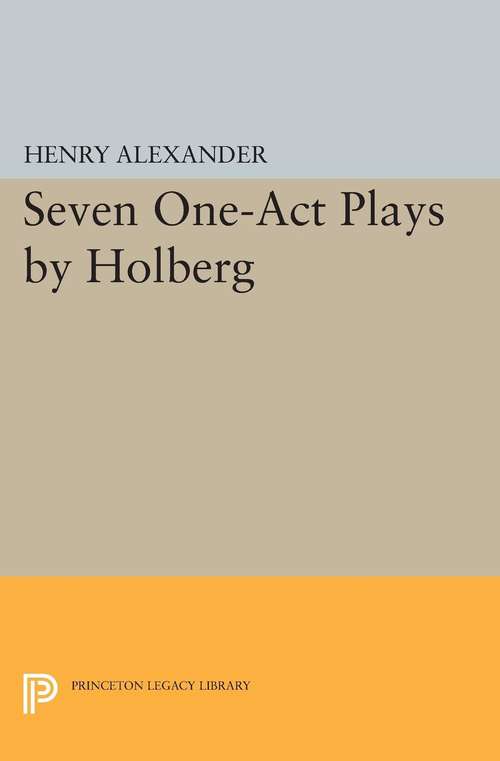 Book cover of Seven One-Act Plays by Holberg