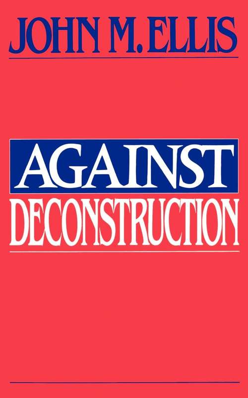 Book cover of Against Deconstruction