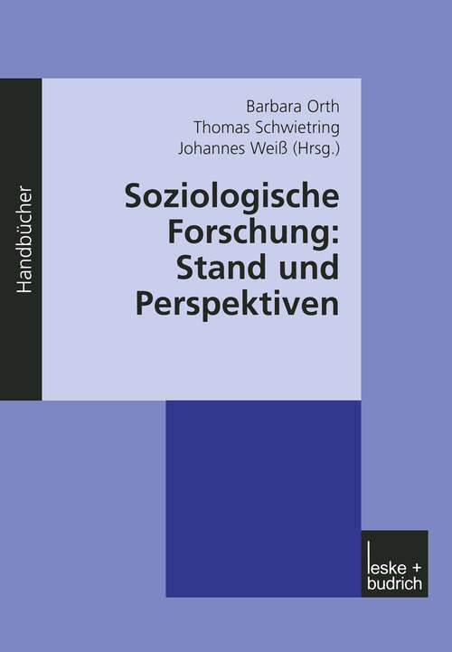Book cover of Soziologische Forschung: Ein Handbuch (2003)