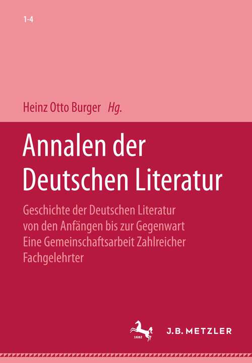 Book cover of Annalen der deutschen Literatur