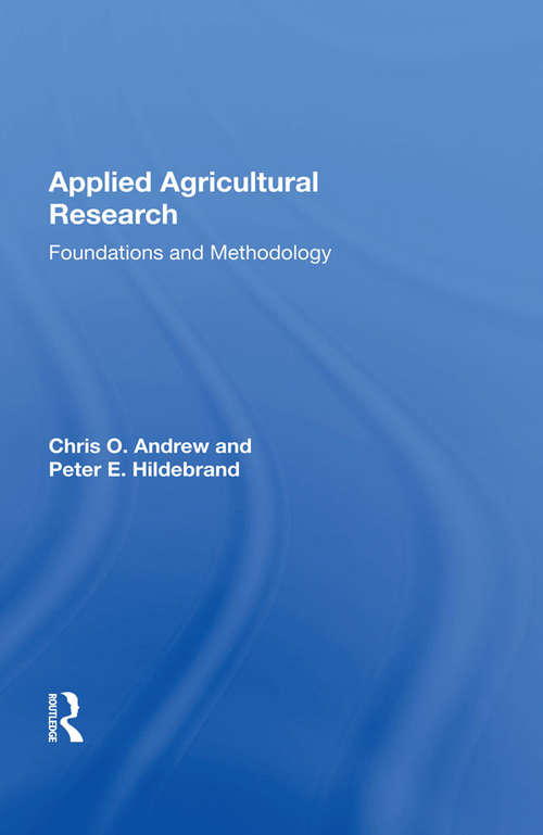Book cover of Applied Agricultural Research: Foundations And Methodology