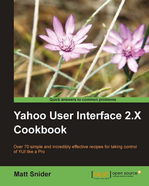 Book cover of Yahoo User Interface 2.x Cookbook