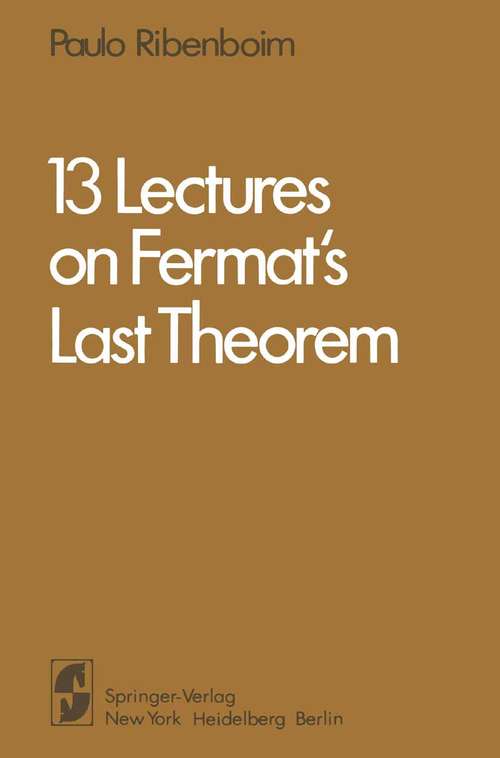Book cover of 13 Lectures on Fermat's Last Theorem (PDF) (1979)